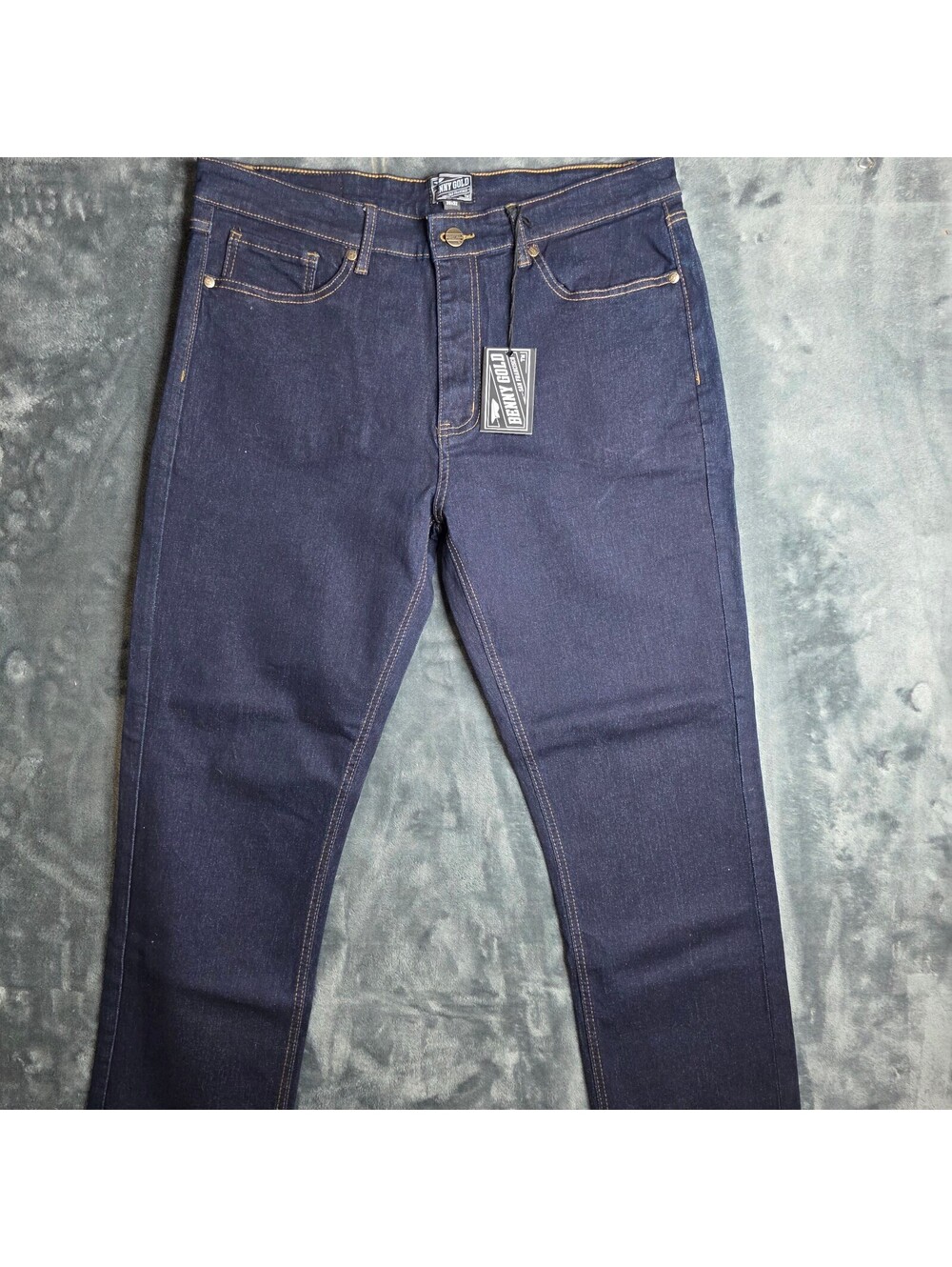 Benny Gold Straight Fit Denim Blue Jeans Mens Sz. 36x32 NWT